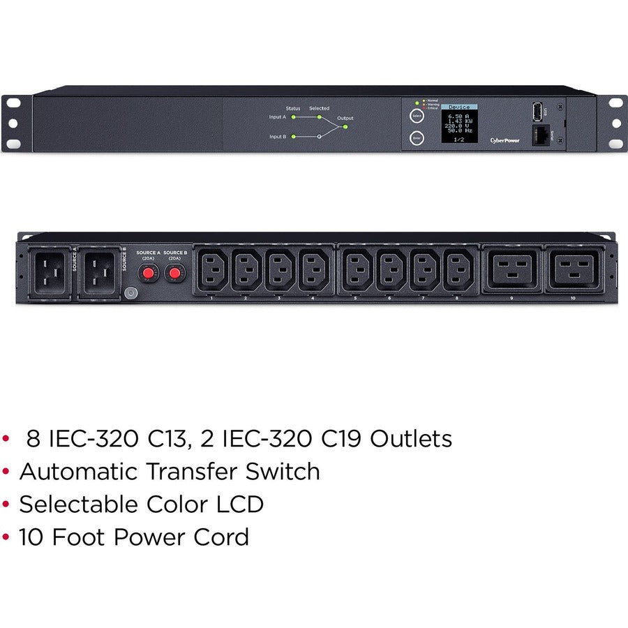 PDU CyberPower ATS PDU24005 10 prises PDU24005
