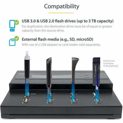 StarTech.com Duplicateur et effaceur USB autonome 1:7 - pour clés USB - Duplicateur de clé USB - Copieur USB - Duplicateur de clé USB USBDUPE17
