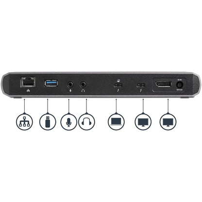 StarTech.com Thunderbolt 3 Dock - Dual Monitor 4K 60Hz TB3 Laptop Docking Station with DisplayPort - 85W Power Delivery - 3x USB 3.0, GbE TB3DK2DPPD