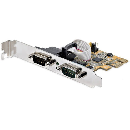 StarTech.com Carte série PCI Express à 2 ports, carte série double port PCIe vers RS232 (DB9), UART 16C1050, rétention COM, Windows et Linux 21050-PC-SERIAL-LP
