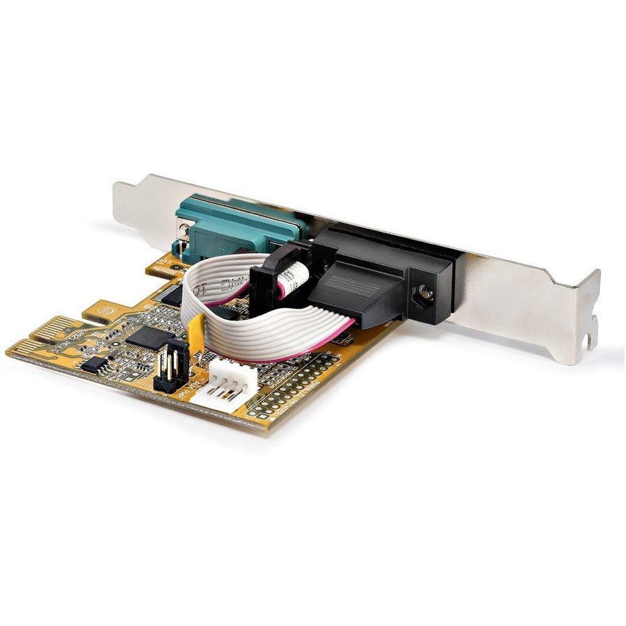 StarTech.com Carte série PCI Express à 2 ports, carte série double port PCIe vers RS232 (DB9), UART 16C1050, rétention COM, Windows et Linux 21050-PC-SERIAL-LP