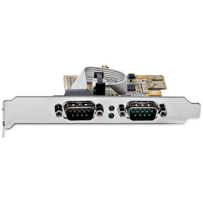StarTech.com Carte série PCI Express à 2 ports, carte série double port PCIe vers RS232 (DB9), UART 16C1050, rétention COM, Windows et Linux 21050-PC-SERIAL-LP