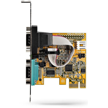 StarTech.com Carte série PCI Express à 2 ports, carte série double port PCIe vers RS232 (DB9), UART 16C1050, rétention COM, Windows et Linux 21050-PC-SERIAL-LP