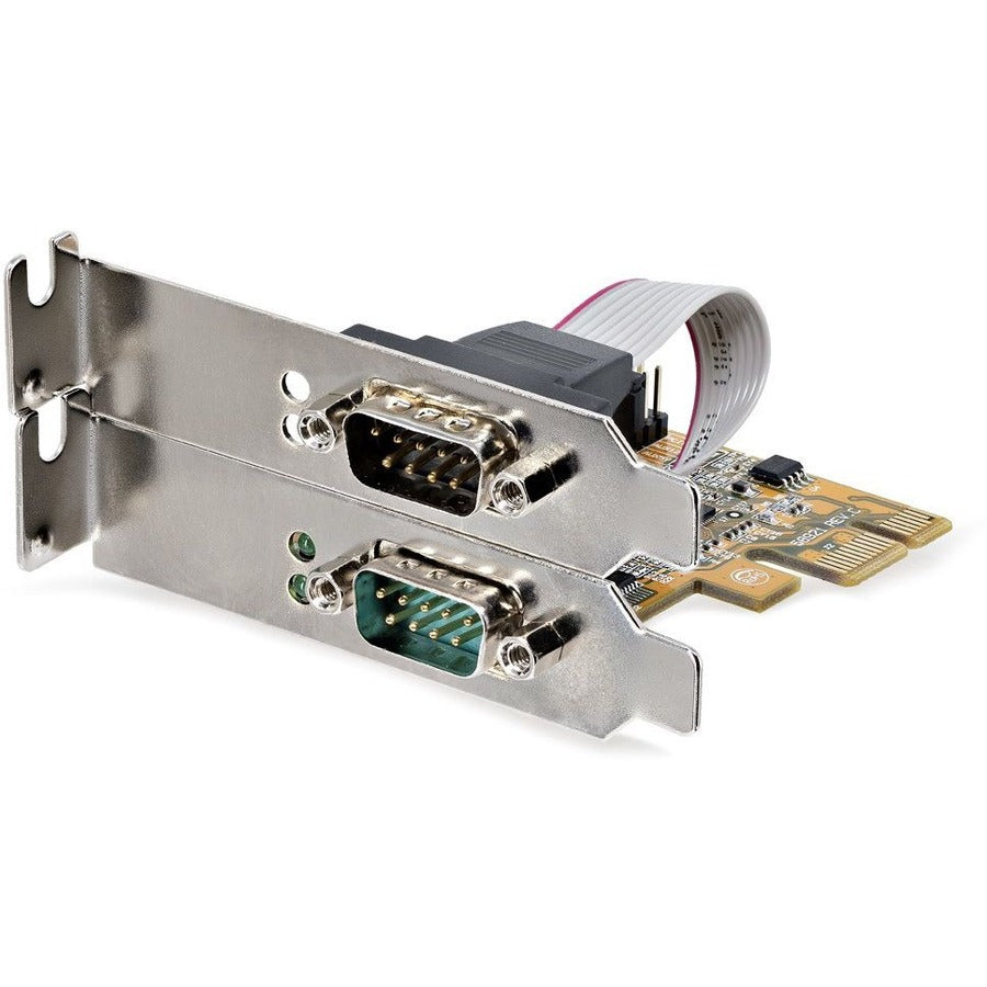 StarTech.com Carte série PCI Express à 2 ports, carte série double port PCIe vers RS232 (DB9), UART 16C1050, rétention COM, Windows et Linux 21050-PC-SERIAL-LP