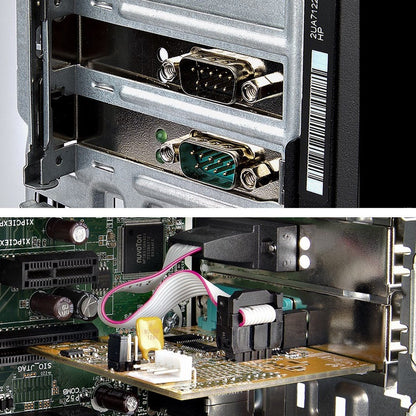 StarTech.com Carte série PCI Express à 2 ports, carte série double port PCIe vers RS232 (DB9), UART 16C1050, rétention COM, Windows et Linux 21050-PC-SERIAL-LP