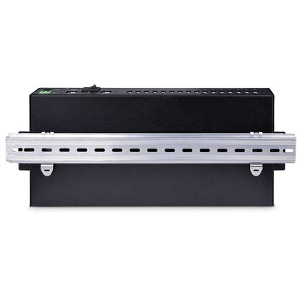 StarTech.com Hub USB 3.0 industriel 16 ports 5 Gbit/s, montable, alimentation par bornier jusqu'à 120 W partagée, chargement USB, hub/commutateur double hôte 5G16AINDS-USB-A-HUB