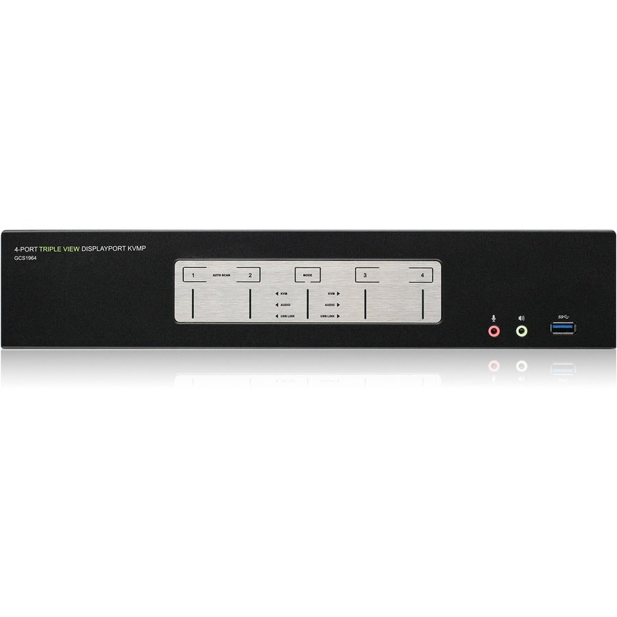Commutateur KVMP DisplayPort 4 ports 4K Triple View IOGEAR avec concentrateur USB 3.0 (TAA) GCS1964