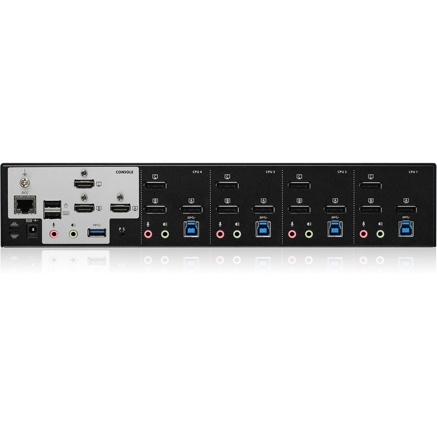Commutateur KVMP DisplayPort 4 ports 4K Triple View IOGEAR avec concentrateur USB 3.0 (TAA) GCS1964