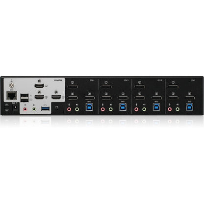 Commutateur KVMP DisplayPort 4 ports 4K Triple View IOGEAR avec concentrateur USB 3.0 (TAA) GCS1964