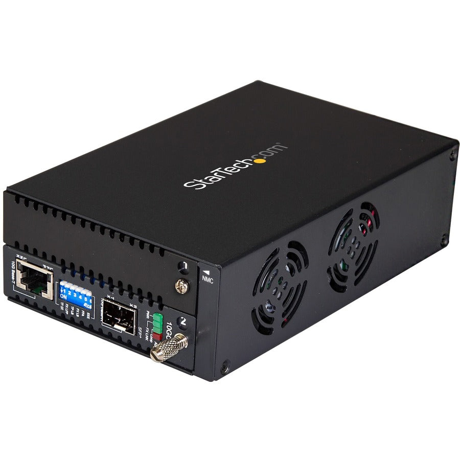 StarTech.com Convertisseur de média cuivre vers fibre 10 Gigabit Ethernet - Open SFP+ - Géré - Convertisseur de média Ethernet 10G ET10GSFP