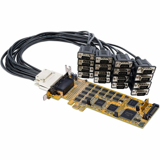 StarTech.com Carte série PCI Express 16 ports - Profil bas - Carte série PCIe haute vitesse avec 16 ports DB9 RS232 PEX16S550LP