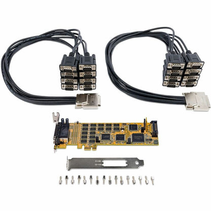 StarTech.com Carte série PCI Express 16 ports - Profil bas - Carte série PCIe haute vitesse avec 16 ports DB9 RS232 PEX16S550LP