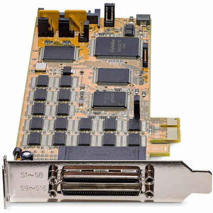 StarTech.com Carte série PCI Express 16 ports - Profil bas - Carte série PCIe haute vitesse avec 16 ports DB9 RS232 PEX16S550LP