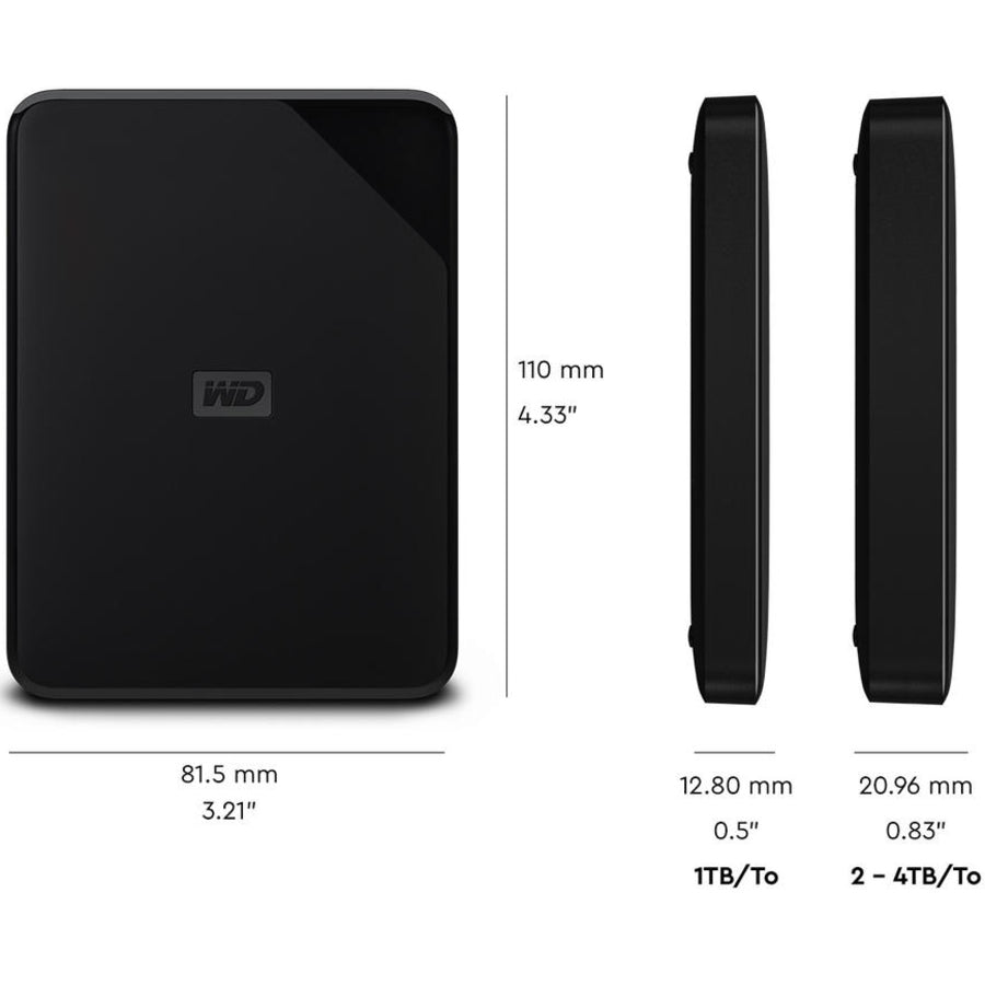 Disque dur externe portable WD Elements SE WDBJRT0020BBK-WESN 2 To WDBJRT0020BBK-WESN