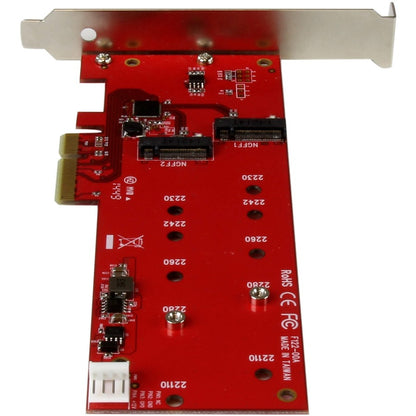 StarTech.com Carte contrôleur SSD SATA 2x M.2 - PCIe - Contrôleur PCI Express M.2 SATA III - Adaptateur de carte NGFF PEX2M2