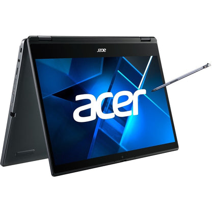 Acer TravelMate Spin P4 P414RN-51 TMP414RN-51-52YE Ordinateur portable convertible 2 en 1 à écran tactile 14" - Full HD - Intel Core i5 11e génération i5-1135G7 - 16 Go - SSD 512 Go - Clavier anglais - Bleu ardoise NX.VP4AA.00B
