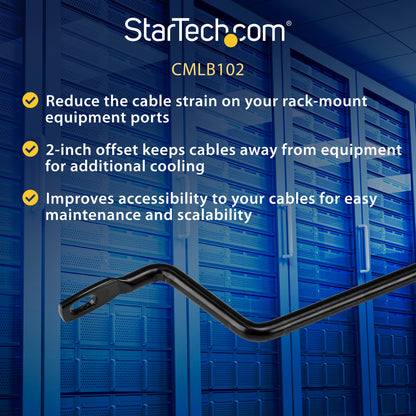 StarTech.com Horizontal Cable Lacing Bars with 2 in. Offset for Racks - Horizontal Cable Manager - 10 Pack CMLB102