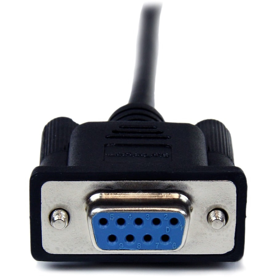 Câble null modem série RS232 DB9 noir StarTech.com de 1 m F/M SCNM9FM1MBK