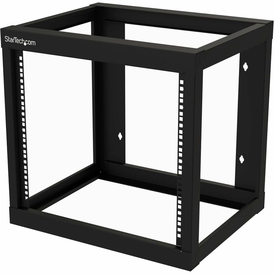 StarTech.com Rack réseau mural robuste à 2 montants 9U, rack serveur à cadre ouvert de 19 pouces pour équipement informatique, rack de données à montage mural ~ RK919WALLO