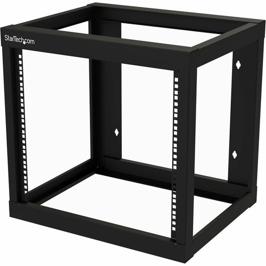 StarTech.com Rack réseau mural robuste à 2 montants 9U, rack serveur à cadre ouvert de 19 pouces pour équipement informatique, rack de données à montage mural ~ RK919WALLO