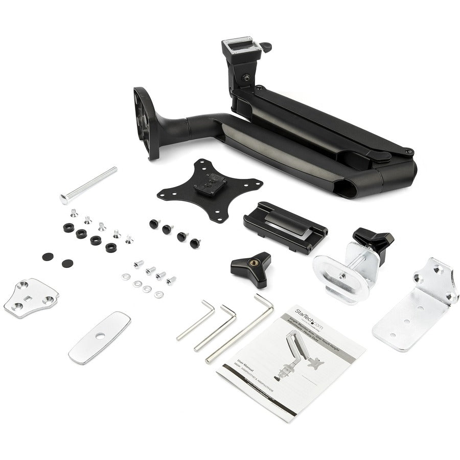 StarTech.com Bras de moniteur de bureau, bras de moniteur VESA ergonomique robuste pour écran simple de 34 pouces (19,8 lb/9 kg), articulé, pince en C/œillet ARMPIVOTHDB