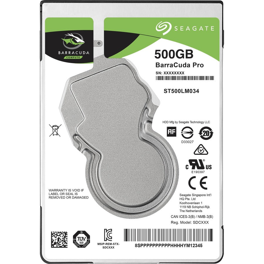 Disque dur Seagate BarraCuda ST500LM034 500 Go - Interne - SATA (SATA/600) ST500LM034