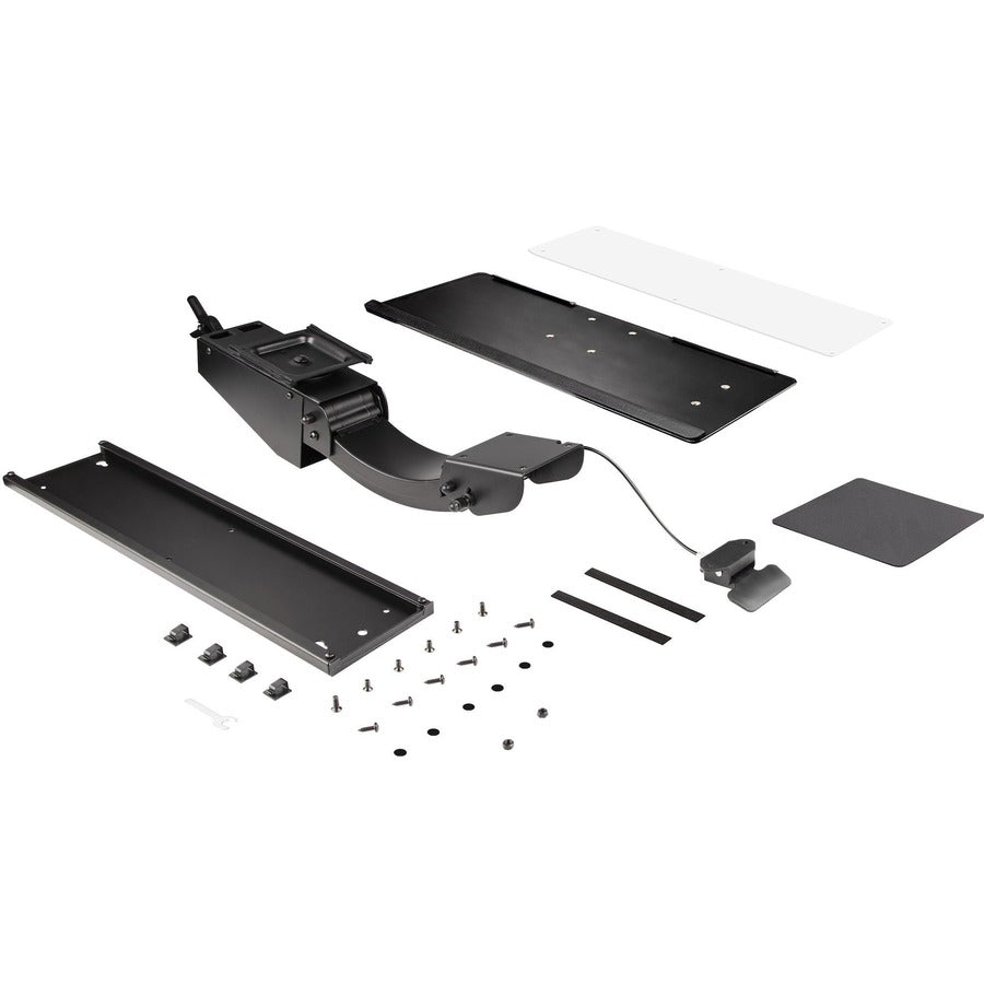 StarTech.com Plateau de clavier sous le bureau, plateau de clavier et de souris réglable en hauteur (10" x 26"), plateau de clavier d'ordinateur ergonomique avec tapis de souris KBTRAYADJ2