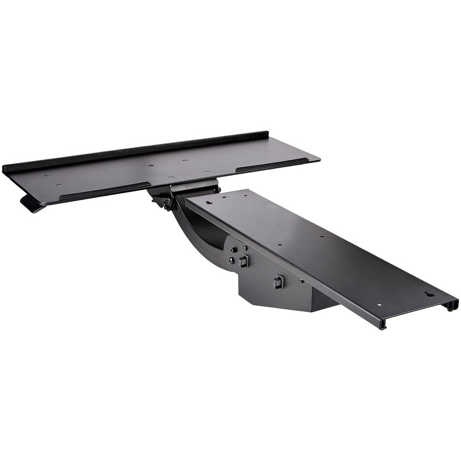 StarTech.com Plateau de clavier sous le bureau, plateau de clavier et de souris réglable en hauteur (10" x 26"), plateau de clavier d'ordinateur ergonomique avec tapis de souris KBTRAYADJ2