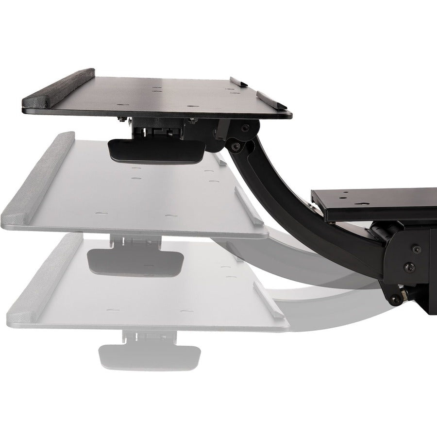StarTech.com Plateau de clavier sous le bureau, plateau de clavier et de souris réglable en hauteur (10" x 26"), plateau de clavier d'ordinateur ergonomique avec tapis de souris KBTRAYADJ2