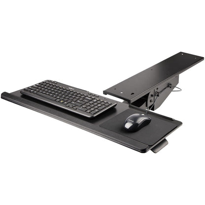 StarTech.com Plateau de clavier sous le bureau, plateau de clavier et de souris réglable en hauteur (10" x 26"), plateau de clavier d'ordinateur ergonomique avec tapis de souris KBTRAYADJ2
