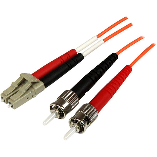 Câble à fibre optique StarTech.com de 1 m - Duplex multimode 50/125 - OFNP Plenum - LC/ST - OM2 - Câble de raccordement à fibre optique LC vers ST 50FIBPLCST1