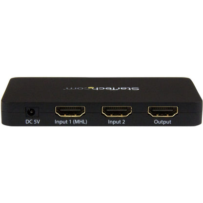 StarTech.com Commutateur vidéo automatique HDMI à 2 ports avec boîtier en aluminium et prise en charge MHL - 4K 30 Hz VS221HD4K