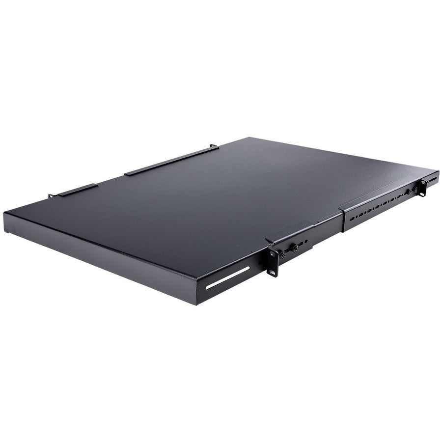 StarTech.com Étagère de montage en rack 1U à 4 montants de 19,5 à 38 pouces à profondeur de montage réglable - Étagère de rack fixe robuste - 330 lb / 150 kg - 27,5 pouces de profondeur ADJSHELFHD