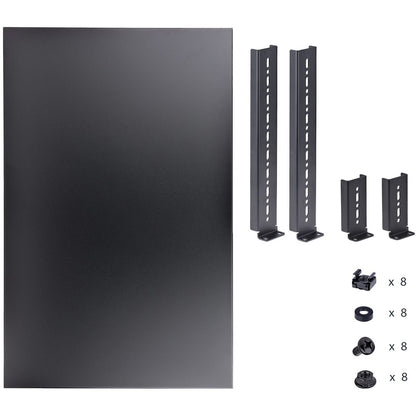 StarTech.com Étagère de montage en rack 1U à 4 montants de 19,5 à 38 pouces à profondeur de montage réglable - Étagère de rack fixe robuste - 330 lb / 150 kg - 27,5 pouces de profondeur ADJSHELFHD