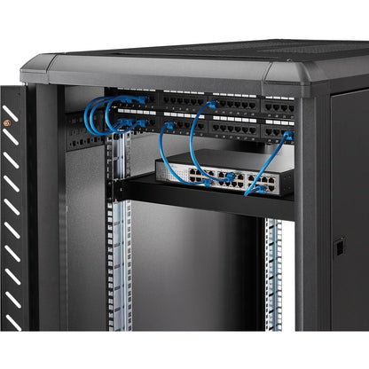 StarTech.com Étagère de montage en rack 1U à 4 montants de 19,5 à 38 pouces à profondeur de montage réglable - Étagère de rack fixe robuste - 330 lb / 150 kg - 27,5 pouces de profondeur ADJSHELFHD