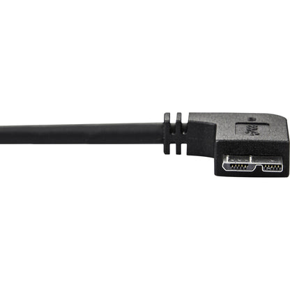 Câble micro USB 3.0 fin StarTech.com de 2 m (5 Gbit/s) - M/M - USB 3.0 A vers micro USB coudé vers la gauche - USB 3.2 Gen 1 USB3AU2MLS