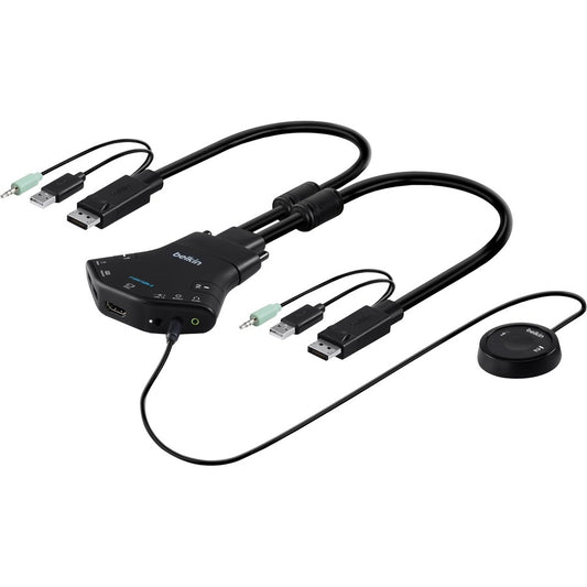 Commutateur KVM Flip DP sécurisé à 2 ports Belkin avec audio, PP 3.0 F1DN102N-3
