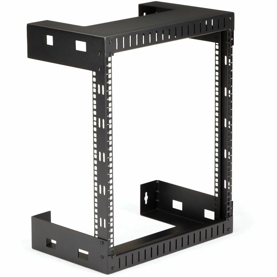 StarTech.com Rack réseau mural robuste à 2 montants 12U, rack serveur à cadre ouvert de 19 pouces pour équipement informatique, rack de données à montage mural ~ RK12WALLO