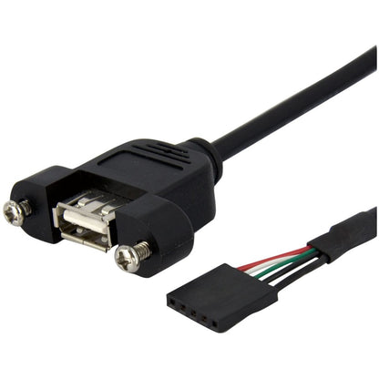 Câble USB StarTech.com de 30 cm pour montage sur panneau - Câble USB A vers connecteur de carte mère F/F USBPNLAFHD1