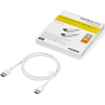 Câble HDMI 2.0 certifié de qualité supérieure StarTech.com de 1 m avec Ethernet - Câble de moniteur HDMI ultra HD robuste et durable haute vitesse UHD 4K 60 Hz HDR de 0,9 m RHDMM1MPW