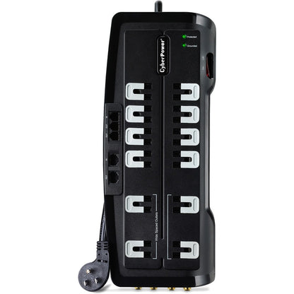 Parasurtenseur CyberPower CSHT1208TNC2 pour cinéma maison 12 prises, protection NET et AV - Boîtes marron unies CSHT1208TNC2