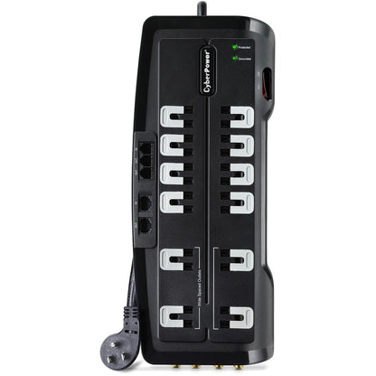 Parasurtenseur CyberPower CSHT1208TNC2 pour cinéma maison 12 prises, protection NET et AV - Boîtes marron unies CSHT1208TNC2