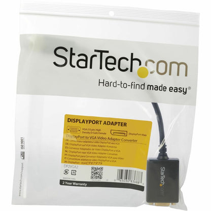 Adaptateur StarTech.com DisplayPort vers VGA, convertisseur DP vers VGA actif, adaptateur vidéo 1080p DP vers VGA, dongle DisplayPort certifié DP2VGA2