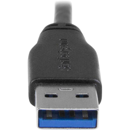 Câble micro USB 3.0 fin StarTech.com (5 Gbit/s) de 1 m - M/M - USB 3.0 A vers micro USB à angle droit - USB 3.2 Gen 1 USB3AU1MRS
