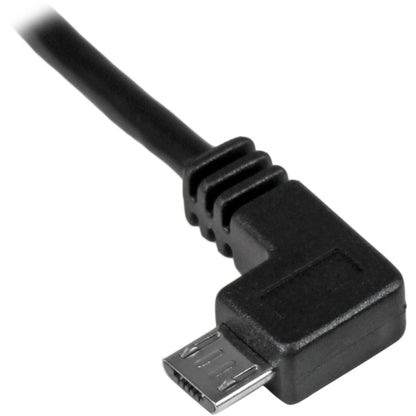 Câble de charge et de synchronisation micro-USB coudé à gauche de 2 m (6 pi) StarTech.com M/M - USB 2.0 A vers micro-USB - 24 AWG USBAUB2MLA
