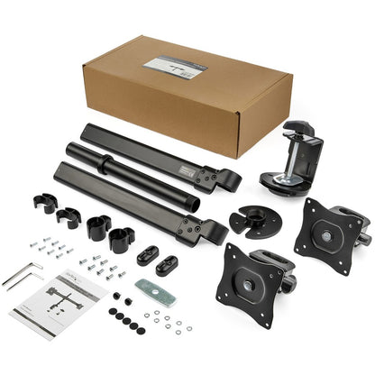 StarTech.com Bras de bureau pour écran double, pour écrans jusqu'à 27" (17,6 lb/8 kg), design discret, fixation par pince/œillet, support pour écran double ARMBARDUOG