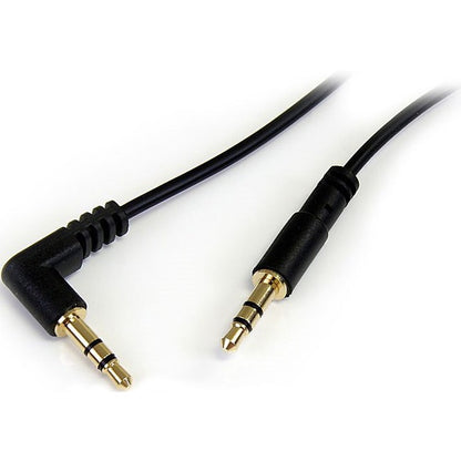 Câble audio stéréo fin 3,5 mm vers angle droit StarTech.com de 30 cm - M/M MU1MMSRA