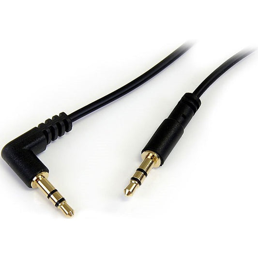 Câble audio stéréo fin 3,5 mm vers angle droit StarTech.com de 0,9 m - M/M MU3MMSRA