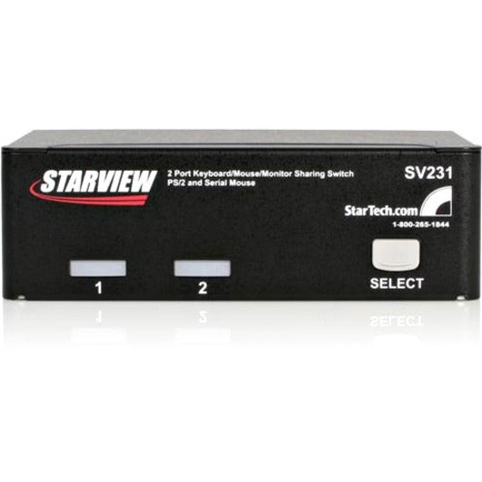Commutateur KVM PS/2 professionnel à 2 ports StarTech.com - PS/2 - 2 ports - 1 utilisateur local - 1U SV-231