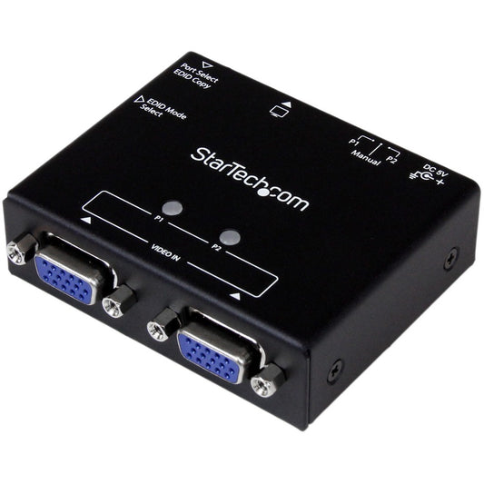 Boîtier de commutation automatique VGA à 2 ports StarTech.com avec commutation prioritaire et copie EDID ST122VGA